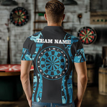 Load image into Gallery viewer, Custom Black And Turquoise Camo Deer Head Dart Shirts For Men Outfits Dart Jerseys NYN0037