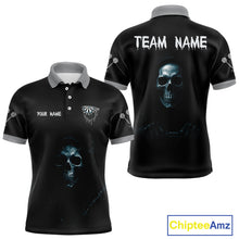 Load image into Gallery viewer, Haunting Black Skulls Reaper Darts Team Shirt For Men - Custom Team &amp; Player Name NYN0380