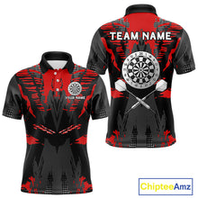 Load image into Gallery viewer, Silver Dartboard Red Grunge Polo Dart Shirt For Men Personalized Outfits Darts Team Jerseys NYN0854