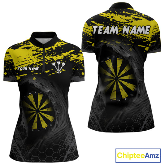 Custom Black And Yellow Dartboards Hexagon Dart Shirts For Women Outfits Grunge Dart Jerseys NYN0049