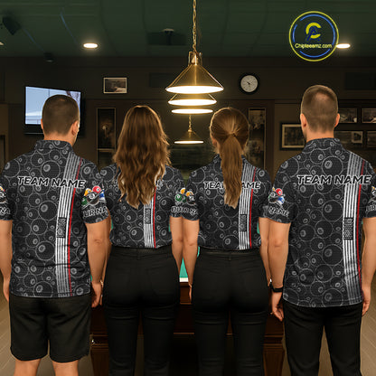 Cross US Flag 8 Ball Men's Billiard Shirts Personalized Patriotic Billiard Team Shirts NYN2322