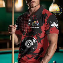 Load image into Gallery viewer, Custom Red Grunge Ball Billiard Shirts For Women Personalized Ball 8 Billiard Attire Gifts NYN2328