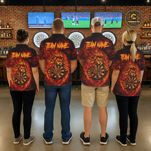Load image into Gallery viewer, Lion Fire Flame Dartboard &amp; Arrow Women Darts 1/4-Zip Shirt Personalized Red Grunge Darts Jerseys NYN2599