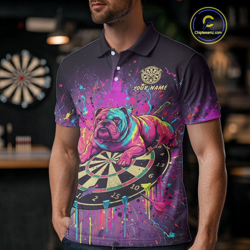 Funny Horror Cat Plays Dart Arrow Custom Darts Polo Shirt For Men, Dart Team Jerseys NYN1824