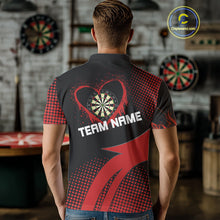Load image into Gallery viewer, Red Dripping Heart Halftone Pattern Custom Dart Shirt For Men, Dart Team Jerseys NYN0219