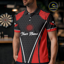 Load image into Gallery viewer, Halftone Pattern Dartboard Custom Red Dart Shirt For Men, Dart Team Jerseys NYN0225