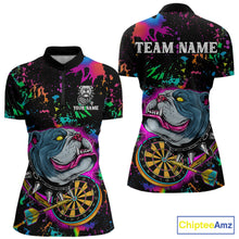 Load image into Gallery viewer, Custom Colorful Bulldog Dartboard 3D Funny Dart Shirts 1/4-Zip For Women Dart League Jerseys NYN2107