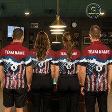 Load image into Gallery viewer, Black &amp; Red 8 Ball Crown Women's Billiard Polo &amp; 1/4 Zip Shirt Custom Billiard Team Jersey NYN2344