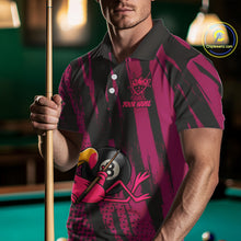 Load image into Gallery viewer, Funny Flamingo Pool Men's Billiard Team Shirts Custom Pink Grunge 8 Ball Billiard Attire NYN2363