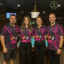 Load image into Gallery viewer, Funny Flamingo Pool Men's Billiard Team Shirts Custom Pink Grunge 8 Ball Billiard Attire NYN2363