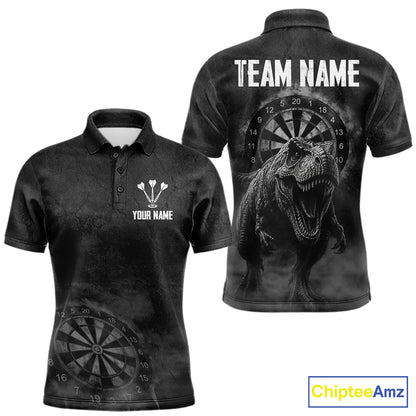Custom Dinosaur Darts Shirt For Men With Cracked Stone, Dinosaur Grey Smoke Darts Team Jersey NYN3947