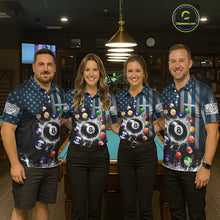 Load image into Gallery viewer, Watering 8 Ball Women Billiard Polo &amp; 1/4-Zip Shirt Custom US Flag Pool Billiard Team Apparel NYN2384