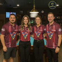 Load image into Gallery viewer, Personalized Red Ball Billiard  Polo &amp; 1/4 Zip Shirt For Women Custom Pool Team Shirt Billiard Jersey NYN2981