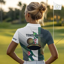 Load image into Gallery viewer, Womens Tropical Golf Shirts Monstera Pattern Golf Clothing Custom Green Golf Polo, Golf Upf Shirts NYN2996