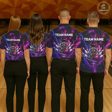 Load image into Gallery viewer, Raccoon Funny Bowling Polo 1/4-Zip Shirts For Women Custom Galaxy Tornado Bowling Team Jerseys NYN3413