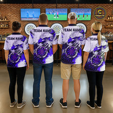 Load image into Gallery viewer, Custom Purple Grunge Eagle Scratch Dartboard Women Darts Polo &amp; 1/4-Zip Shirts Dart Team Jerseys NYN2796