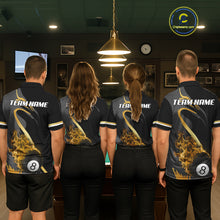 Load image into Gallery viewer, Yellow &amp; Black Fire Flame 8 Ball Pool Billiard Shirt For Women Personalized Billiard Team Attire NYN3427