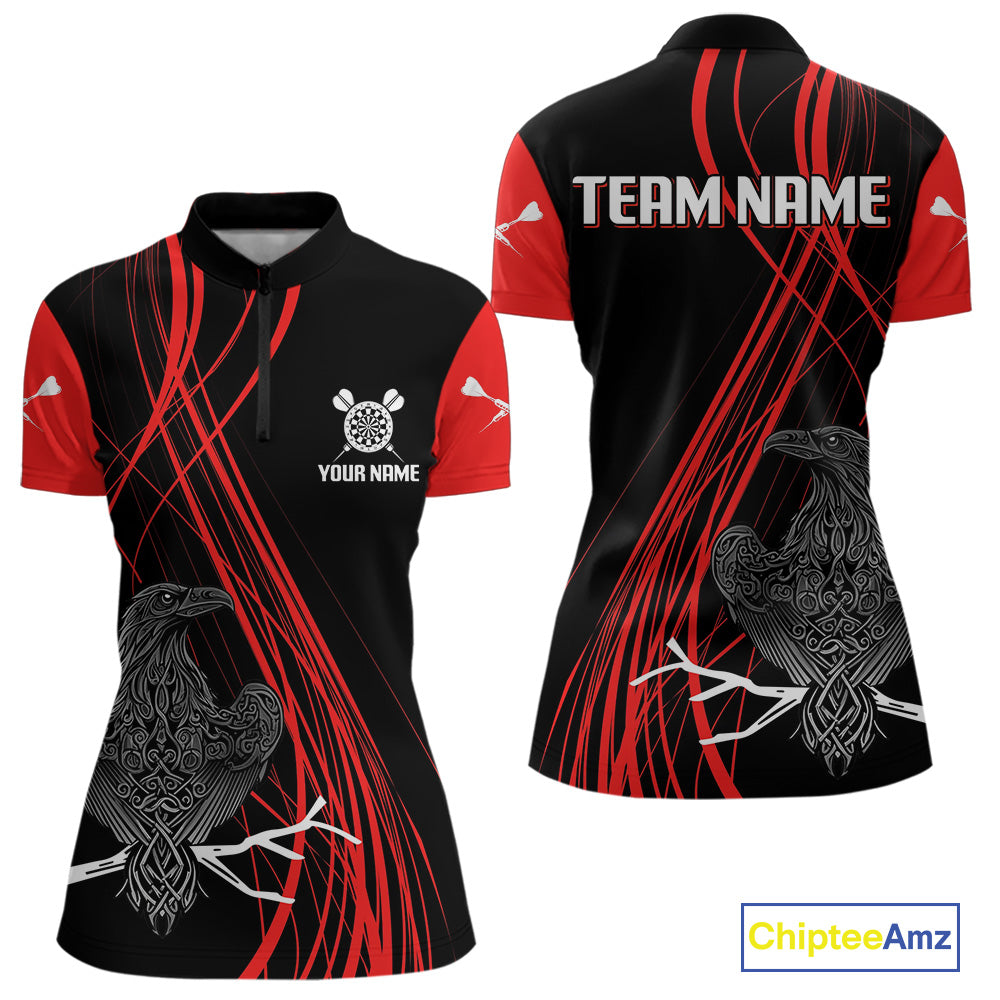 Custom Red Lines Celtic Raven Dart Arrows Dart Shirt For Women, Dart Team Jerseys NYN0105