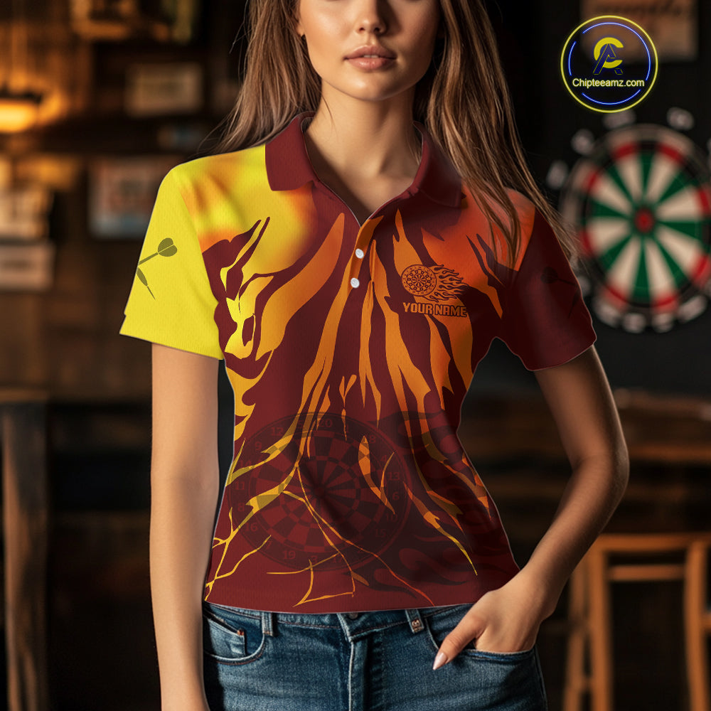 Flame Dartboards Custom Colorful Dart Shirt For Women, Dart Team Jerseys NYN0232