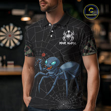 Load image into Gallery viewer, Gray Spider Webs Pattern Custom Aqua Blue Spider Dart Shirt For Men, Dart Jerseys NYN0245