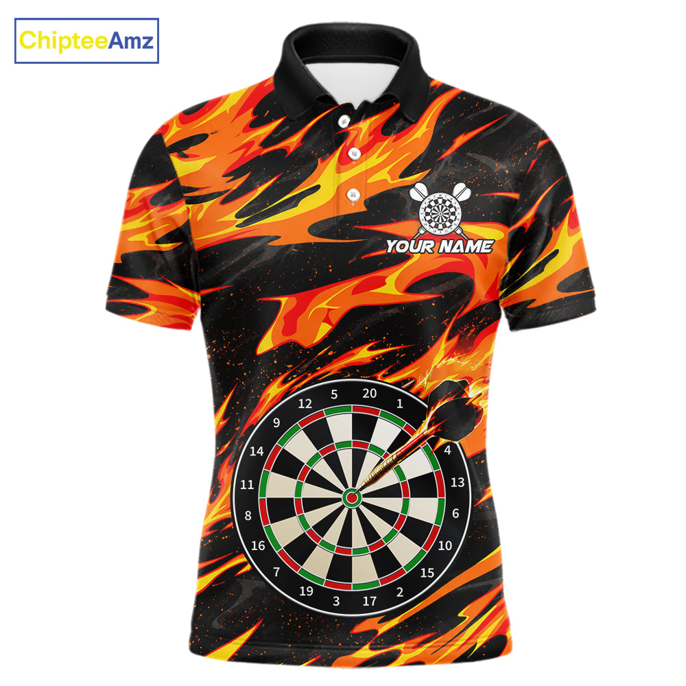 Fire Flame Dartboard Dart Shirt For Men Personalized Red Flames Dart Team Outfits Jerseys NYN4053