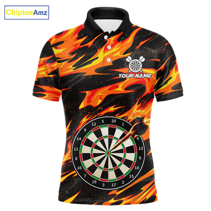 Fire Flame Dartboard Dart Shirt For Men Personalized Red Flames Dart Team Outfits Jerseys NYN4053