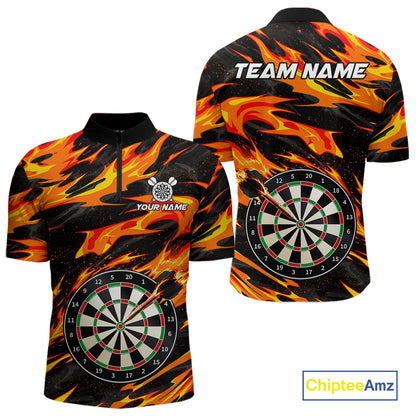Fire Flame Dartboard Dart Shirt For Men Personalized Red Flames Dart Team Outfits Jerseys NYN4053