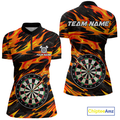 Fire Flame Dartboard Dart Shirt For Women Personalized Red Flames Dart Team Outfits Jerseys NYN4053