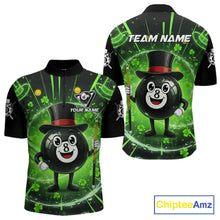 Load image into Gallery viewer, Funny Patrick Day 8 Ball Pool Men's Billiard Polo &amp; 1/4 Zip Shirt Custom Shamrock Billiard Attire NYN2479