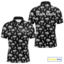 Load image into Gallery viewer, Personalized Tropical Palm Trees Pineapple Men Golf Polo Shirts Black White Team Golf Clothes NYN2863