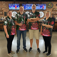 Load image into Gallery viewer, Red Horror Tiger Fire Flame Dartboard Custom Men Darts Polo League Shirts Dart Jerseys NYN2248