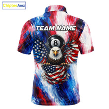 Load image into Gallery viewer, Patriotic Eagle Pool 8 Ball &amp; 9 Ball Men Billiard Shirt Custom US Flag Paint Billiard Team Attire NYN2559