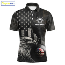 Load image into Gallery viewer, Retro Grunge US Flag Eagle Pool 8 Ball Men Billiard Shirt Custom Patriotic Billiard Team Attire NYN2564