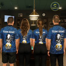 Load image into Gallery viewer, Cracked Blue Skeleton 8 Ball &amp; 9 Ball Billiard Shirt For Women Custom Pool Billiard Polo &amp; 1/4 Zip Jersey NYN3144