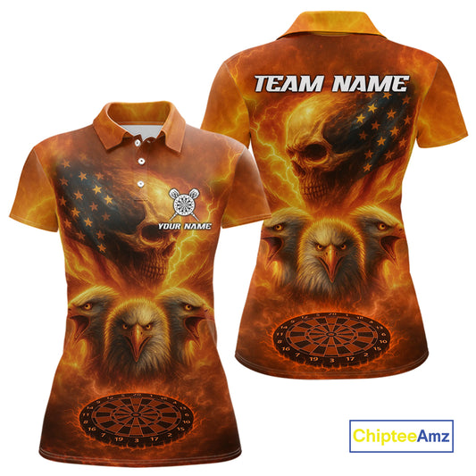 Personalized Flame Dart Shirt Custom Yellow Patriotic Dartboard Dart Jerseys For Women NYN1225