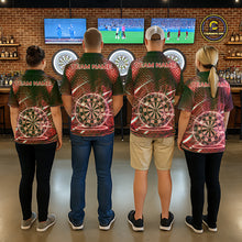Load image into Gallery viewer, Black And Red Stripes Light Dartboard Custom Darts Polo Shirts Men Dart Team Jerseys NYN2276