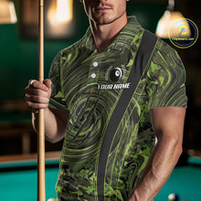 Load image into Gallery viewer, Green Camo 8 Ball Billiard Polo &amp; 1/4 Zip Shirt For Men Custom Pool Team Shirt, Billiard Clothes NYN2941