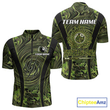 Load image into Gallery viewer, Green Camo 8 Ball Billiard Polo &amp; 1/4 Zip Shirt For Men Custom Pool Team Shirt, Billiard Clothes NYN2941