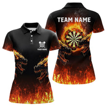 Load image into Gallery viewer, Custom Fire Flame Wolfs Dartboard Dart Jerseys For Women Dart Team Jerseys Personalized NYN0040