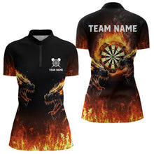 Load image into Gallery viewer, Custom Fire Flame Wolfs Dartboard Dart Jerseys For Women Dart Team Jerseys Personalized NYN0040