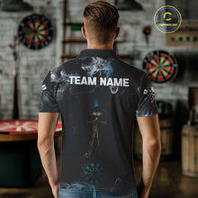 Load image into Gallery viewer, The Reaper &amp; Dartboard Smoke Pattern Darts Team Shirt For Men – Customizable Name NYN0390