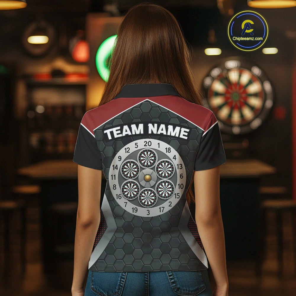 Skull Sheriff Shoots Darts Arrow Darts Shirt For Women - Customizable Name & Team NYN0400