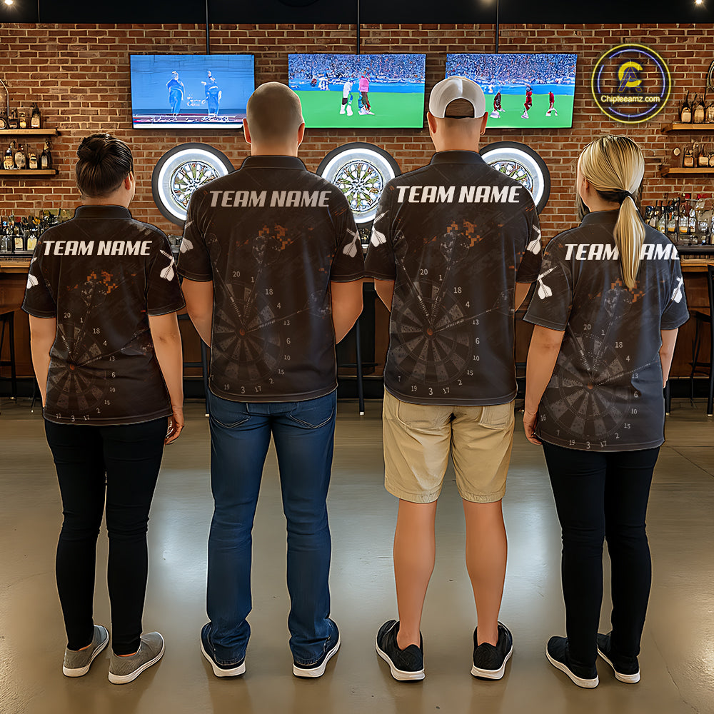 Black Grunge Digital Camouflage Darts Custom Dart Polo Shirt Women Dart Tournament Jerseys NYN2090