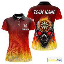 Load image into Gallery viewer, Spider Skull Flame Dartboard Custom Flame Dart Shirt For Women, Dart Jerseys NYN0227