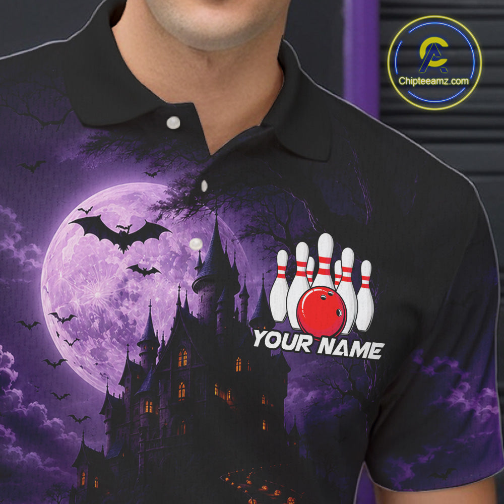 Funny Turkey Autumn Bowling Shirts For Men Custom Thanksgiving Bowling Polo 1/4-Zip Team Uniform NYN3932