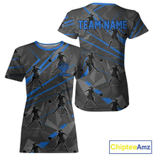Load image into Gallery viewer, Custom Grey And Blue Pickleball Ball Jerseys For Women Pickleball Paddle League Shirts NYN2129
