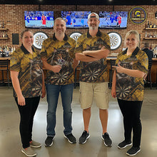 Load image into Gallery viewer, Funny Cat Cracked Darts Shirt For Men Custom Yellow Grunge Darts Team Jersey, Darts Gifts NYN3006