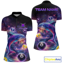 Load image into Gallery viewer, Funny Dolphin Rainbow Galaxy Pool Ball Billiard Shirt For Women Personalized Billiard Team Apparel NYN2637
