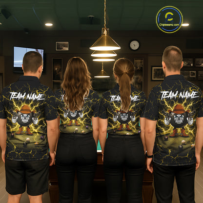 Billiard 8 Ball Cowboy Funny Pool Shirt For Men Custom Thunder Yellow Team Billiard Attire NYN3443