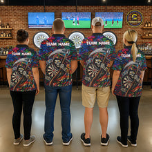 Load image into Gallery viewer, Graffiti Grim Reaper Dartboard &amp; Arrow Darts Quarter-Zip Shirt For Men Custom Funny Dart Team Shirt NYN2658